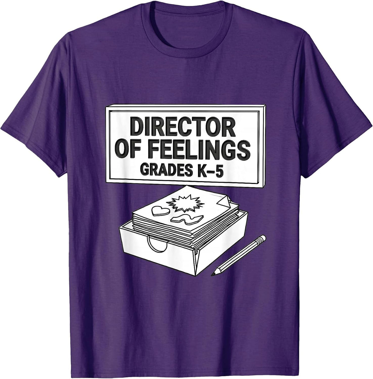Men's Director Of Feelings, Grades K Through 5 School Counselor T-Shirt - Purple