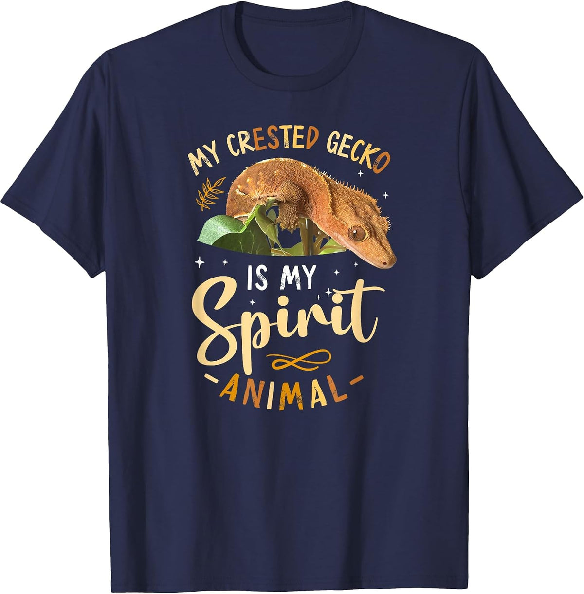 My Crested Gecko is My Spirit Animal T-Shirt - Navy Blue