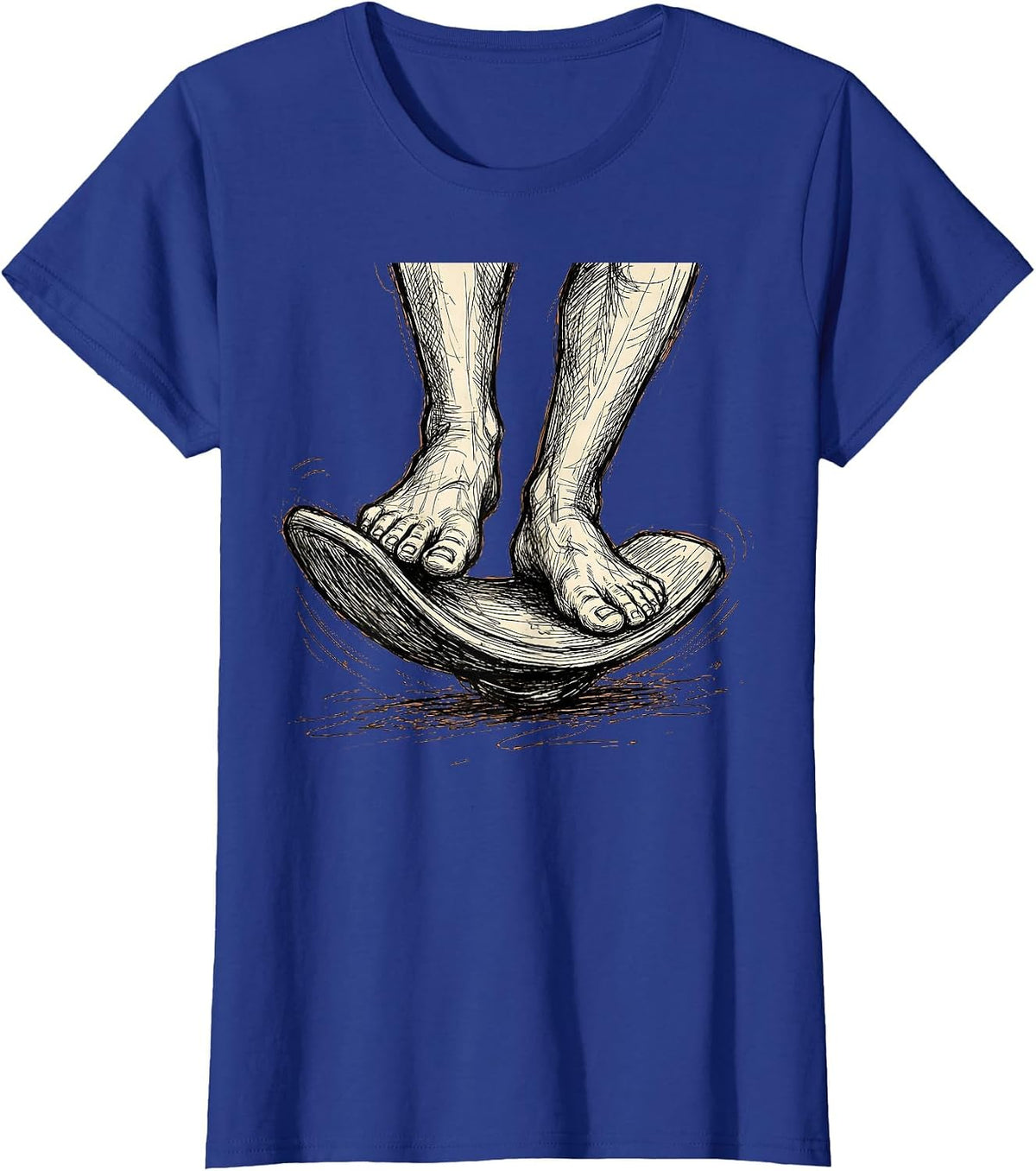 Women's Physical Therapy Balance Board Graphic T-Shirt - Royal Blue