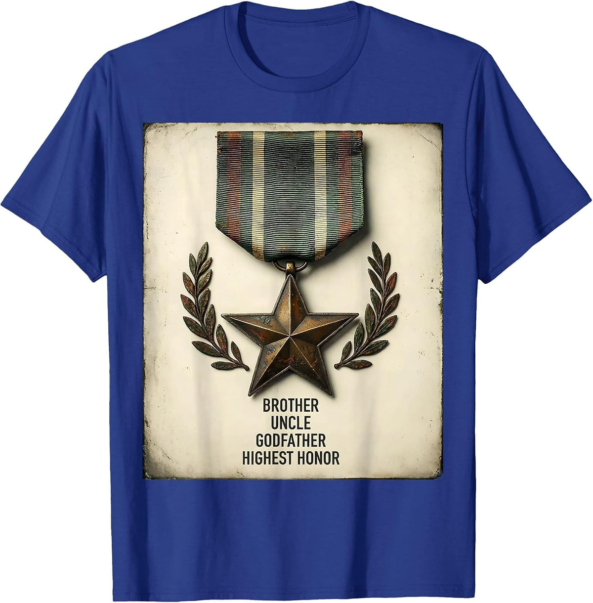 Brother. Uncle. Godfather. Highest Honor. Vintage T-Shirt - Royal Blue