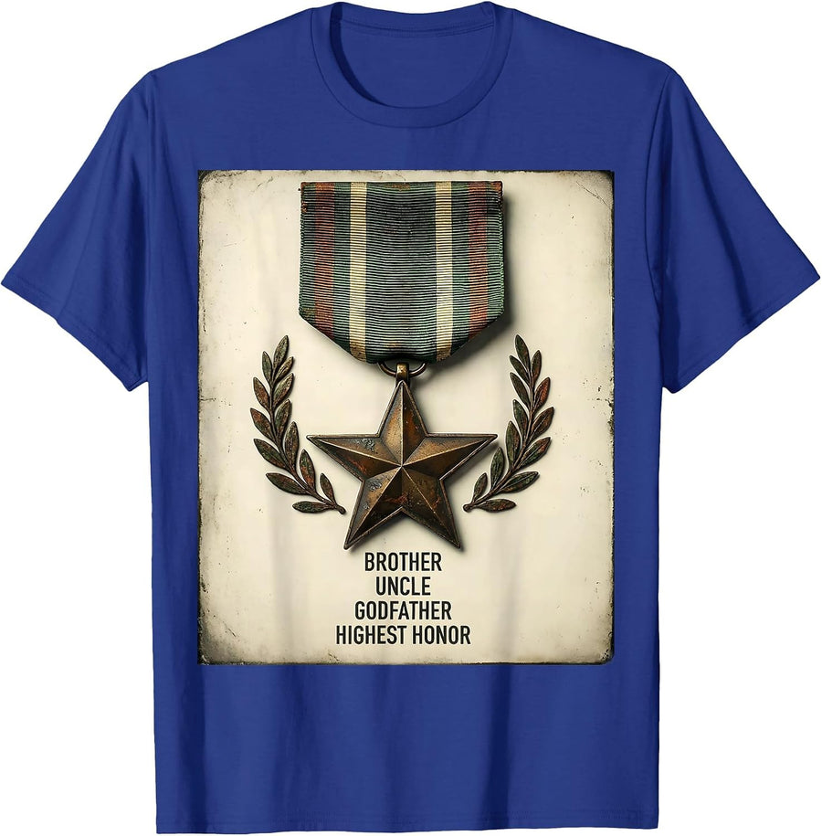 Brother. Uncle. Godfather. Highest Honor. Vintage T-Shirt - Royal Blue