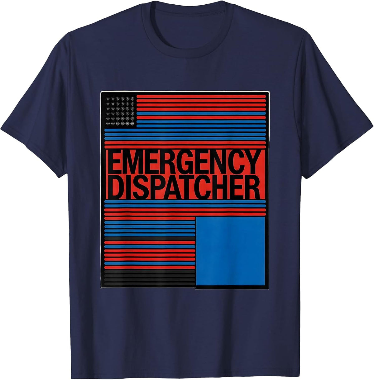 Emergency Dispatcher Bauhaus Modernist First Responder T-Shirt - Navy Blue