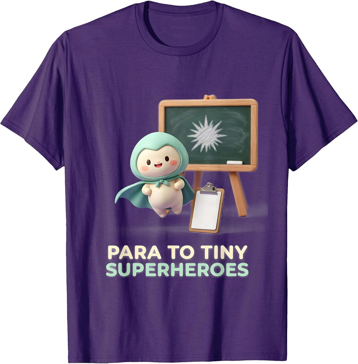 Men's Para To Tiny Superheroes Cute Kawaii Teacher Superhero Humor T-Shirt - Purple