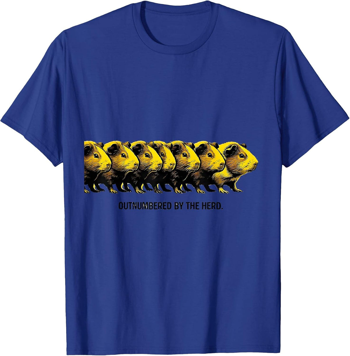 Men's Outnumbered By The Herd Funny Guinea Pig Owner Pet Lover T-Shirt - Royal Blue
