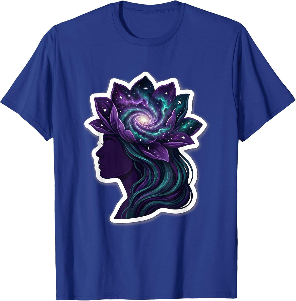 Men's Autism Galaxy Mind Spiral Illustration T-Shirt - Royal Blue