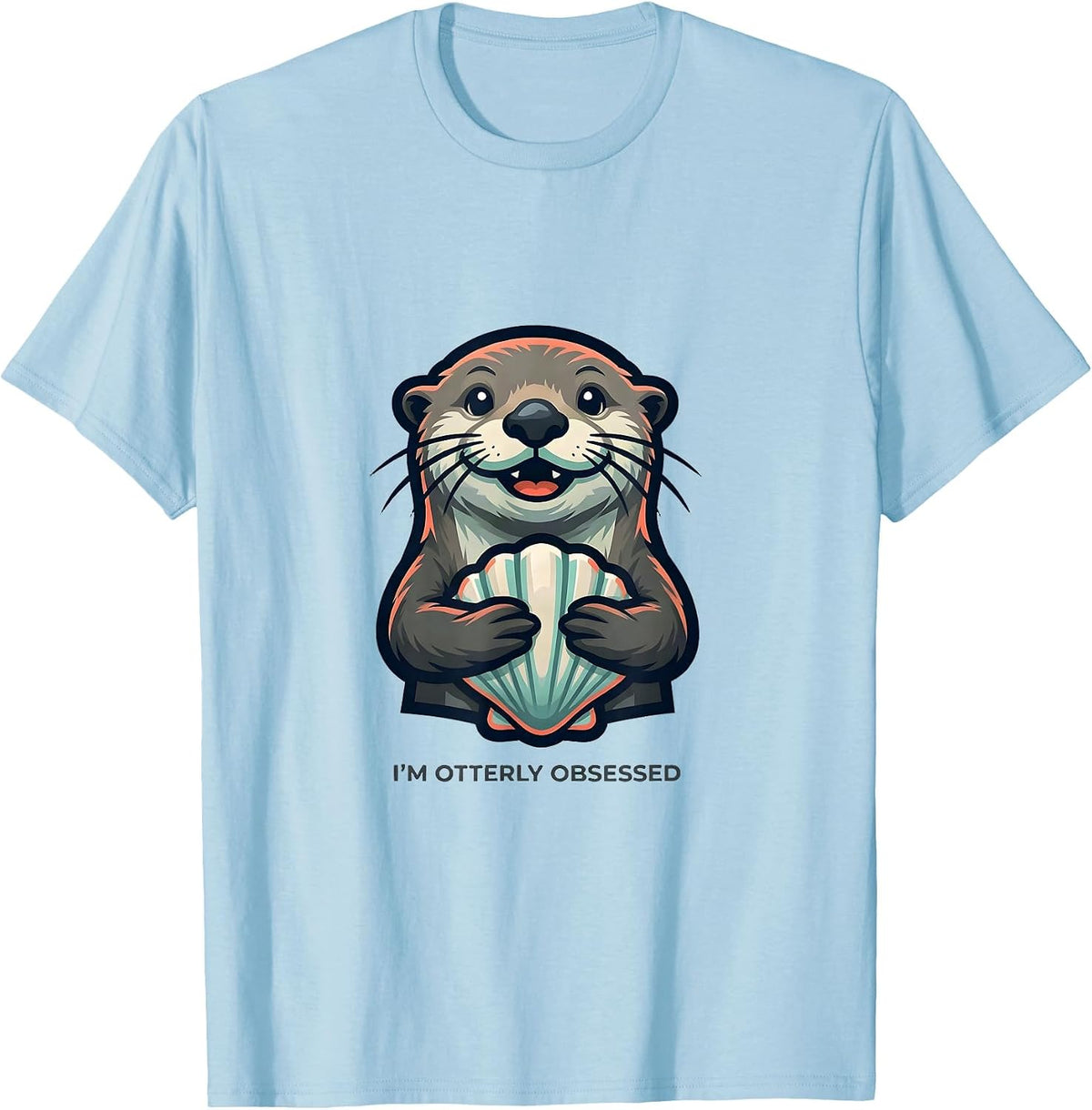 Men's I'm Otterly Obsessed Funny Sea Otter Lover Gift T-Shirt - Baby Blue