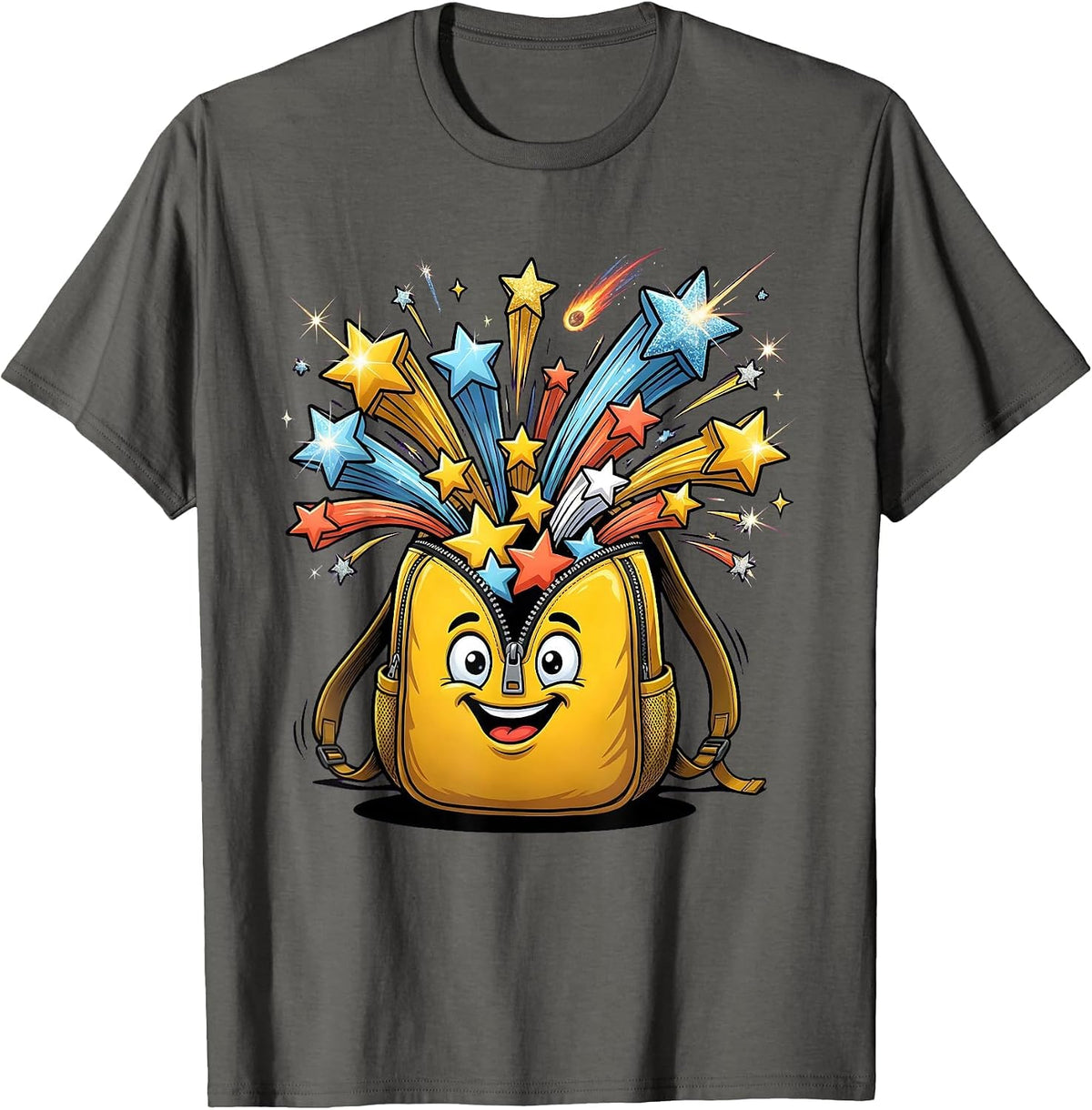 School Counselor Starlight Backpack Graphic T-Shirt - Asphalt Grey