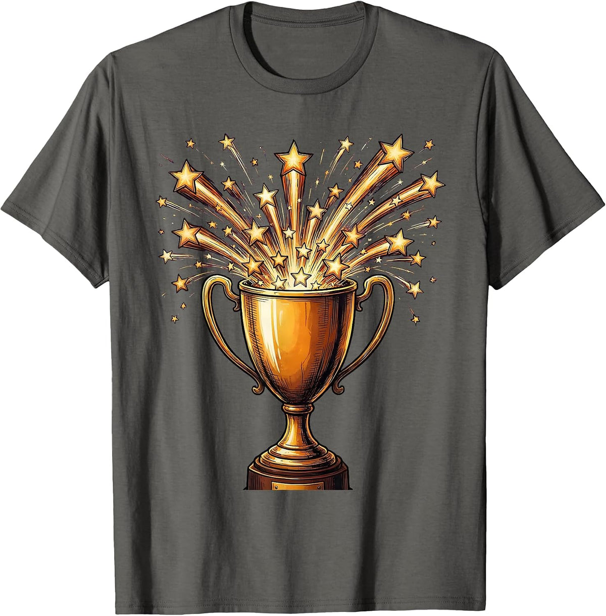 Special Education Trophy Stars Illustration T-Shirt - Asphalt Grey