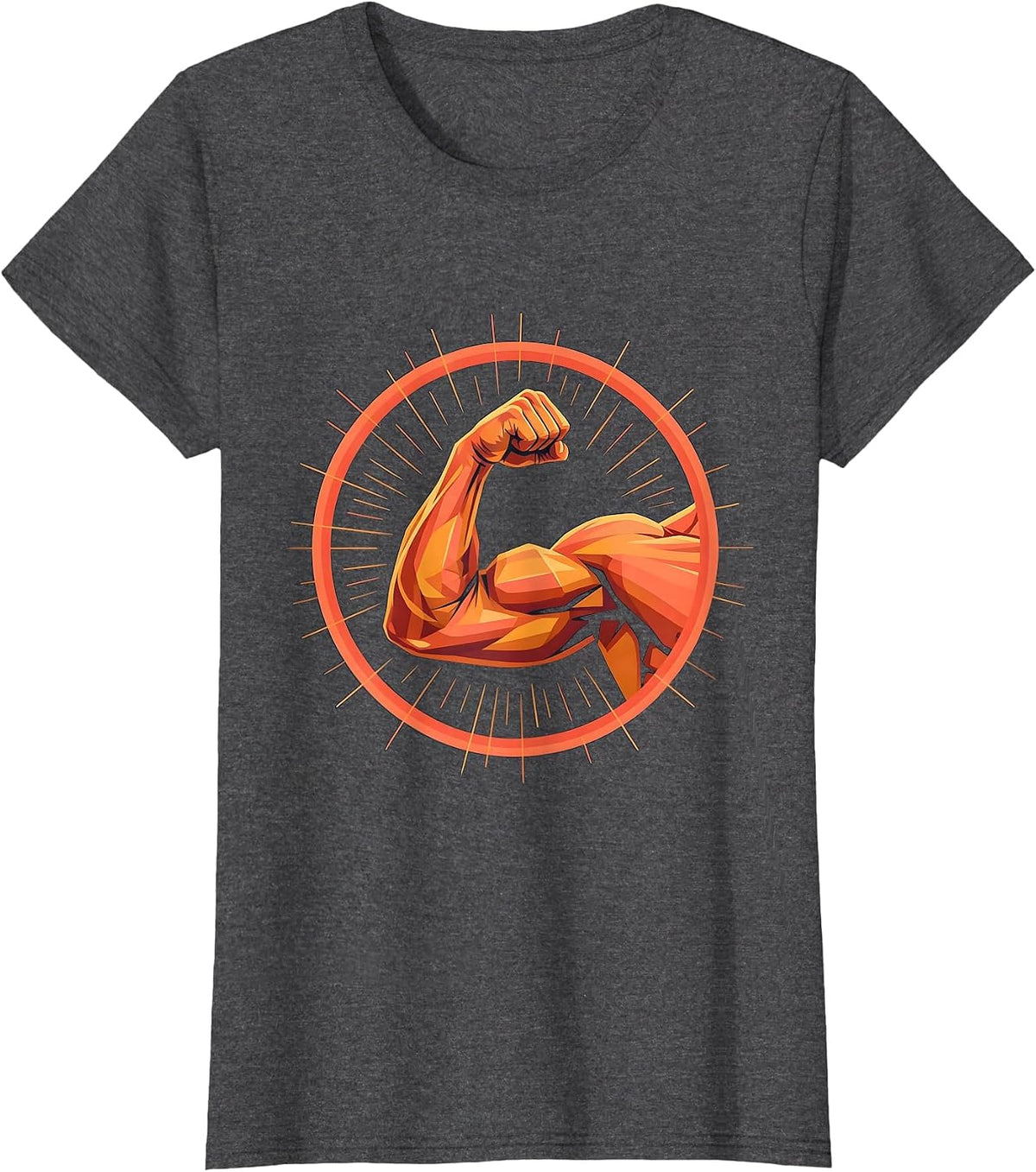 Women's Physical Therapy Bicep Curl Graphic T-Shirt - Dark Heather Grey