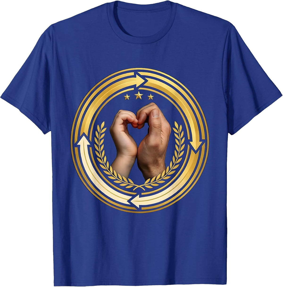 Men's Down Syndrome Awareness Small Hand in Large Hand T-Shirt - Royal Blue