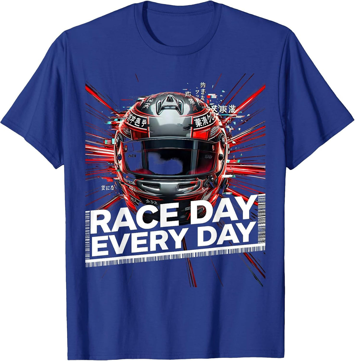 Men's Race Day Every Day Motorsport Racing Design T-Shirt - Royal Blue