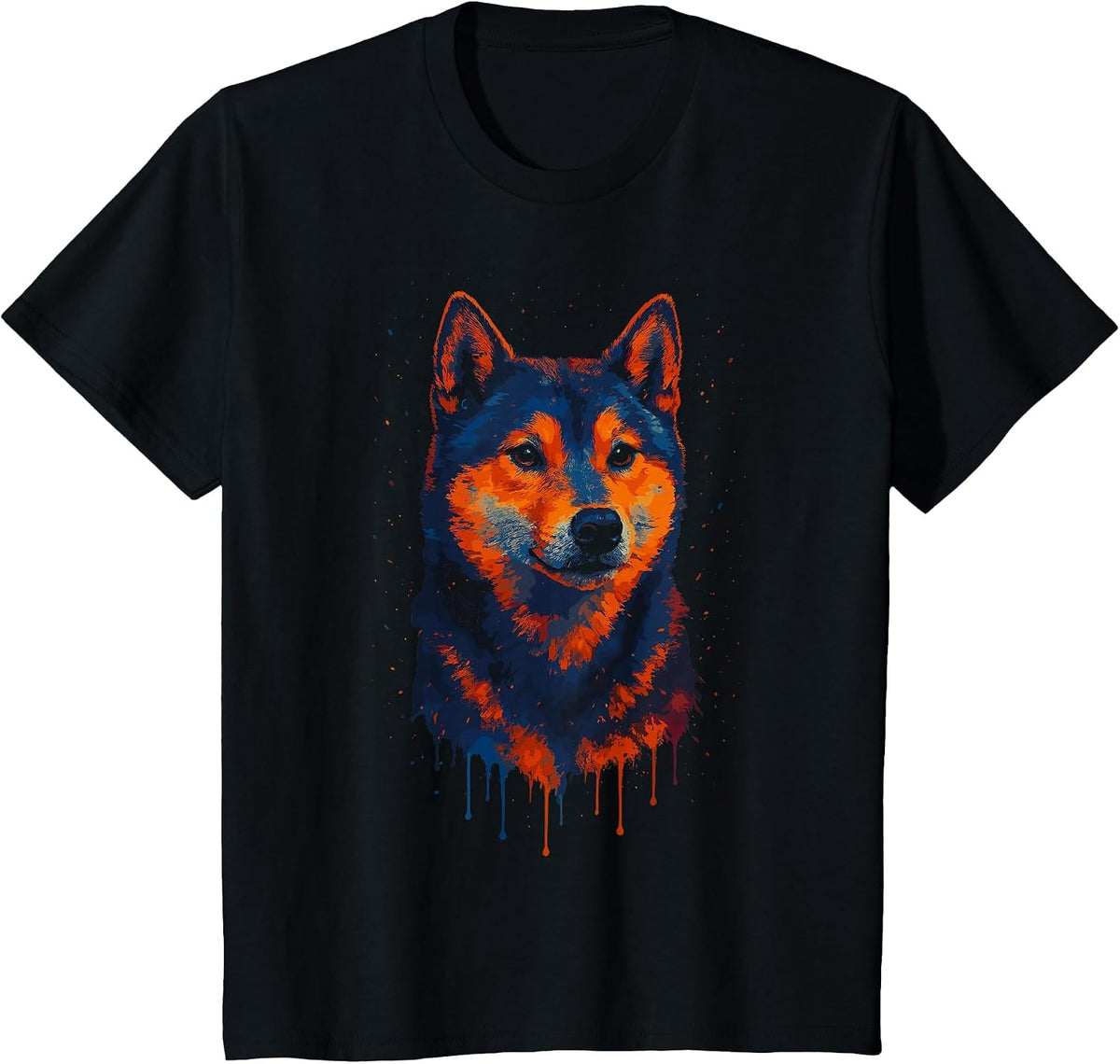 Colorful Shiba Inu T-Shirt - Black