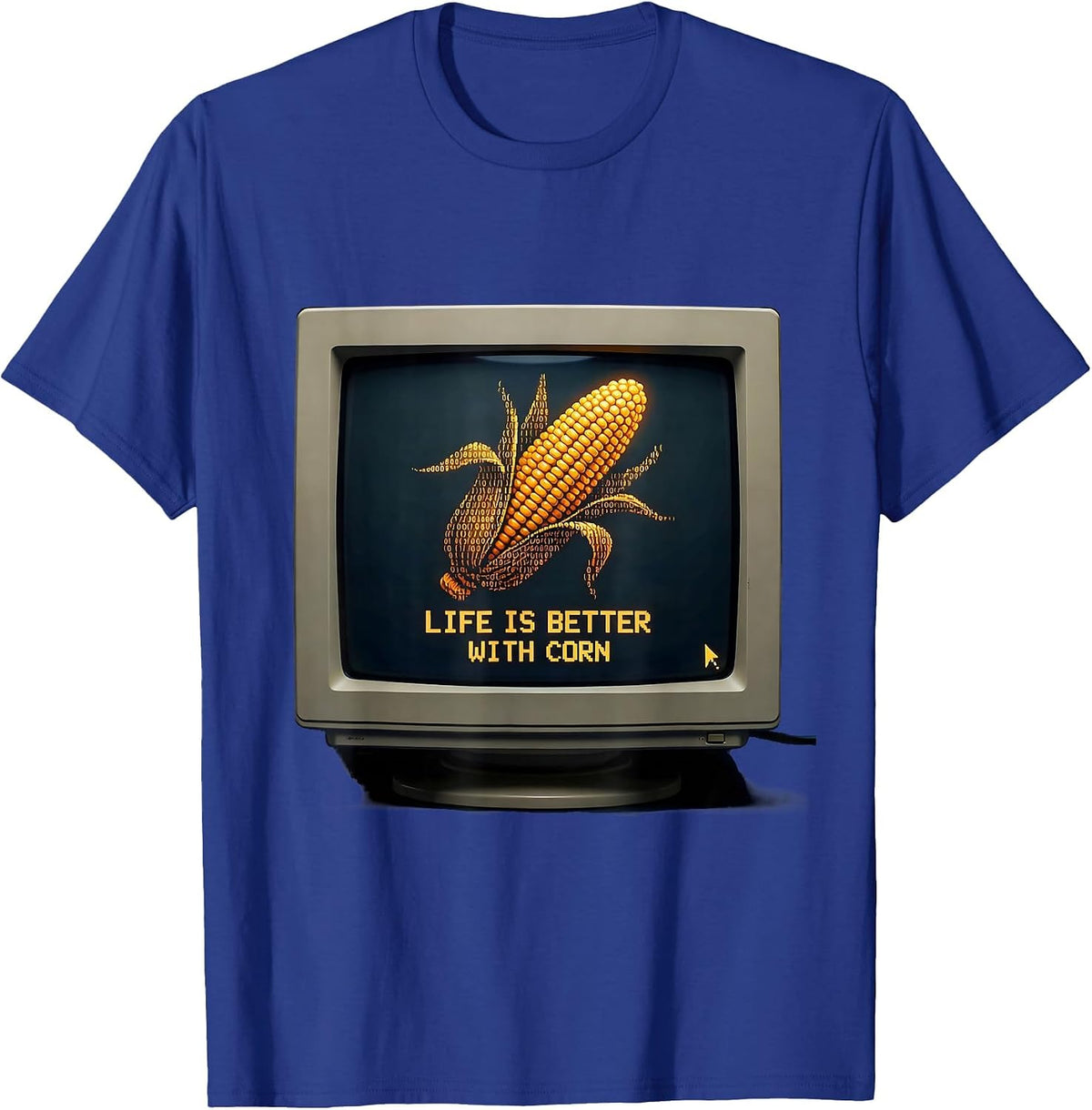 Men's Life Is Better With Corn Funny Veggie Design T-Shirt - Royal Blue