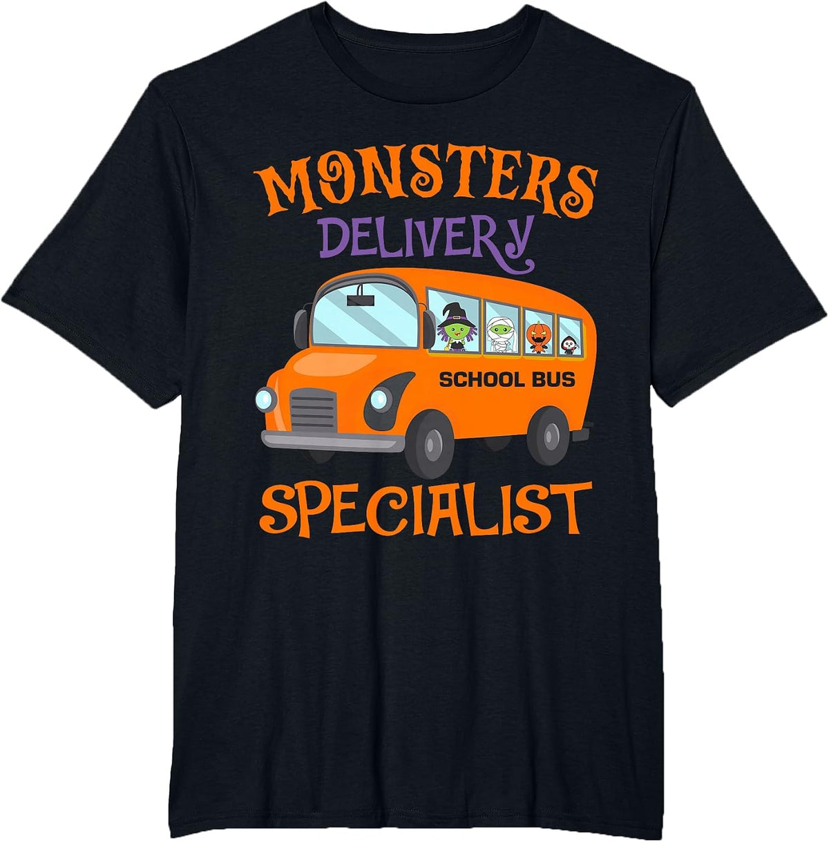 School Bus Driver Halloween T-Shirt - Black