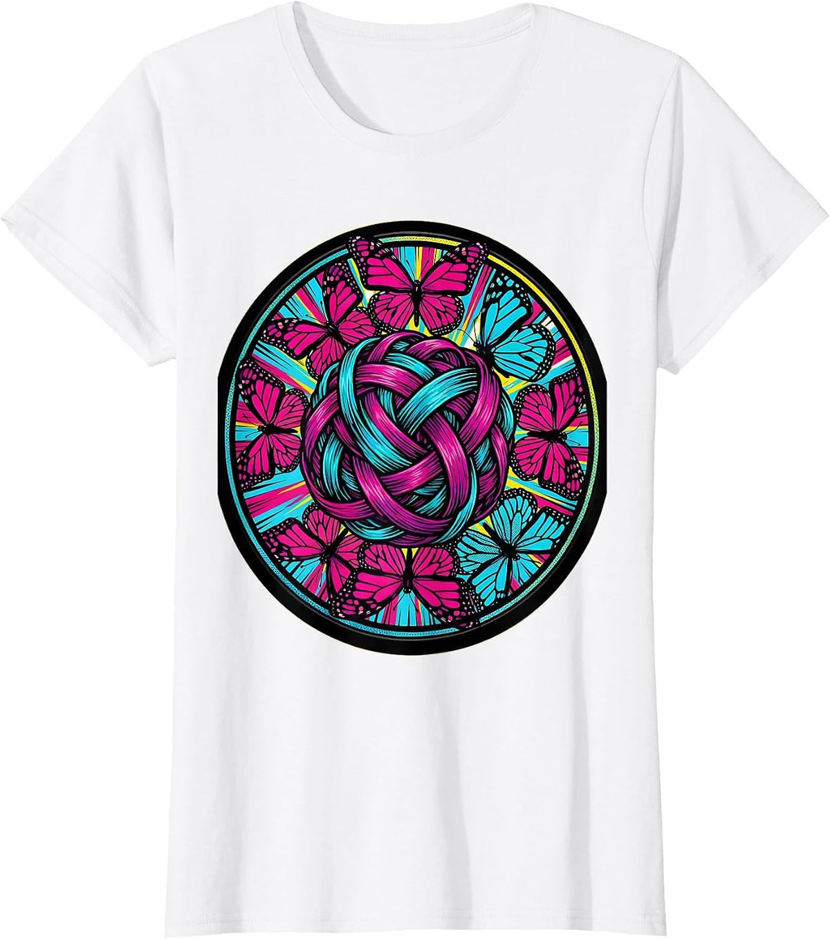 Dyslexia Awareness Tangled Letters Butterfly Art T-Shirt - White