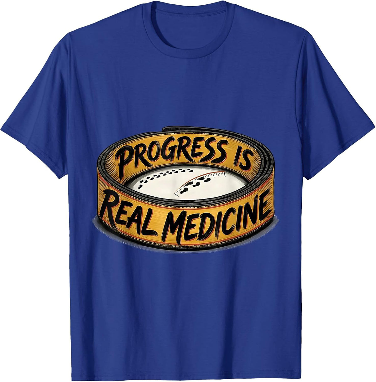 Men's Progress Is Real Medicine Physical Therapy PT Student Gift T-Shirt - Royal Blue