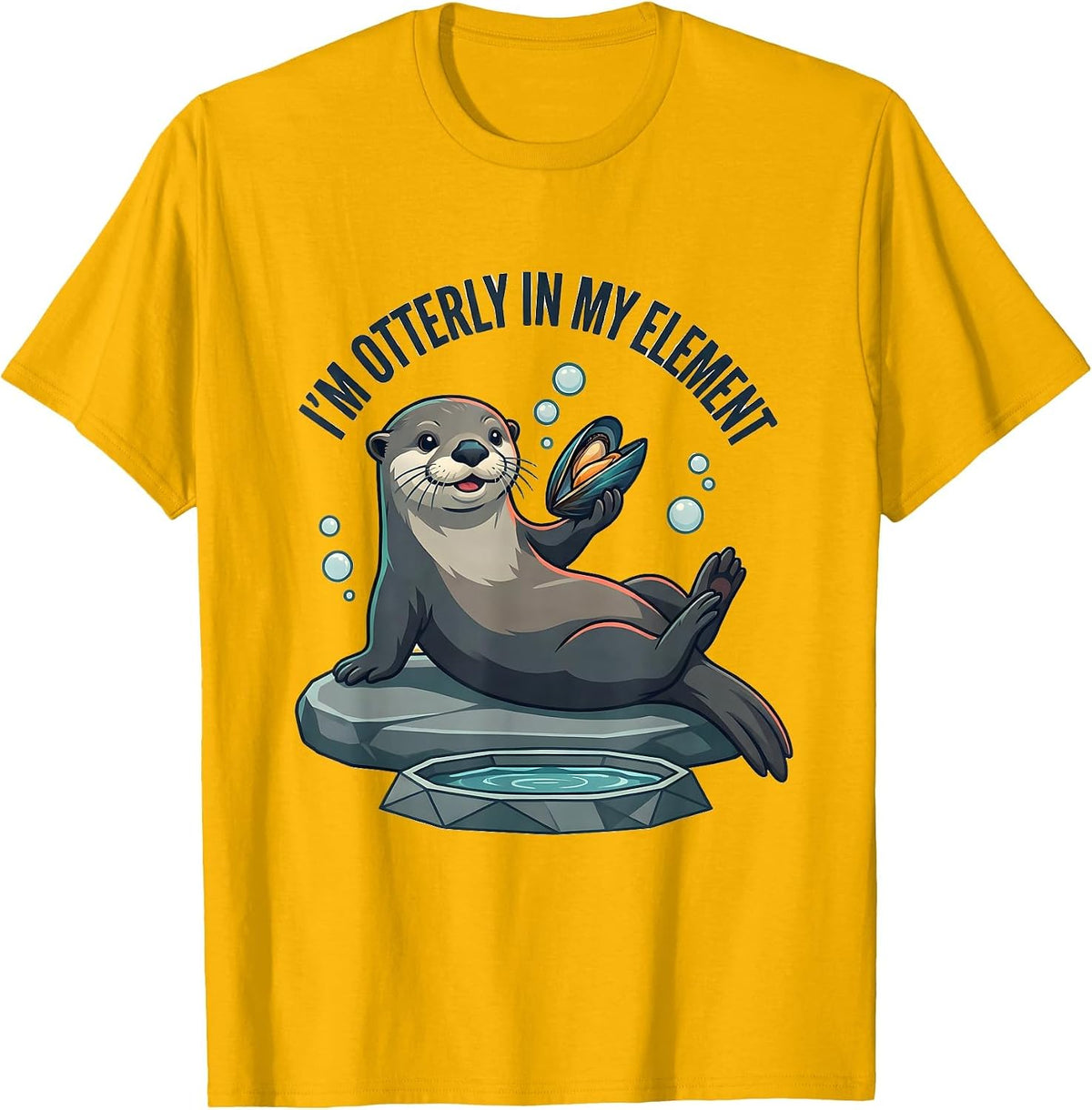 I'm Otterly In My Element Cute Otter Lover Humor Gift T-Shirt - Golden Yellow