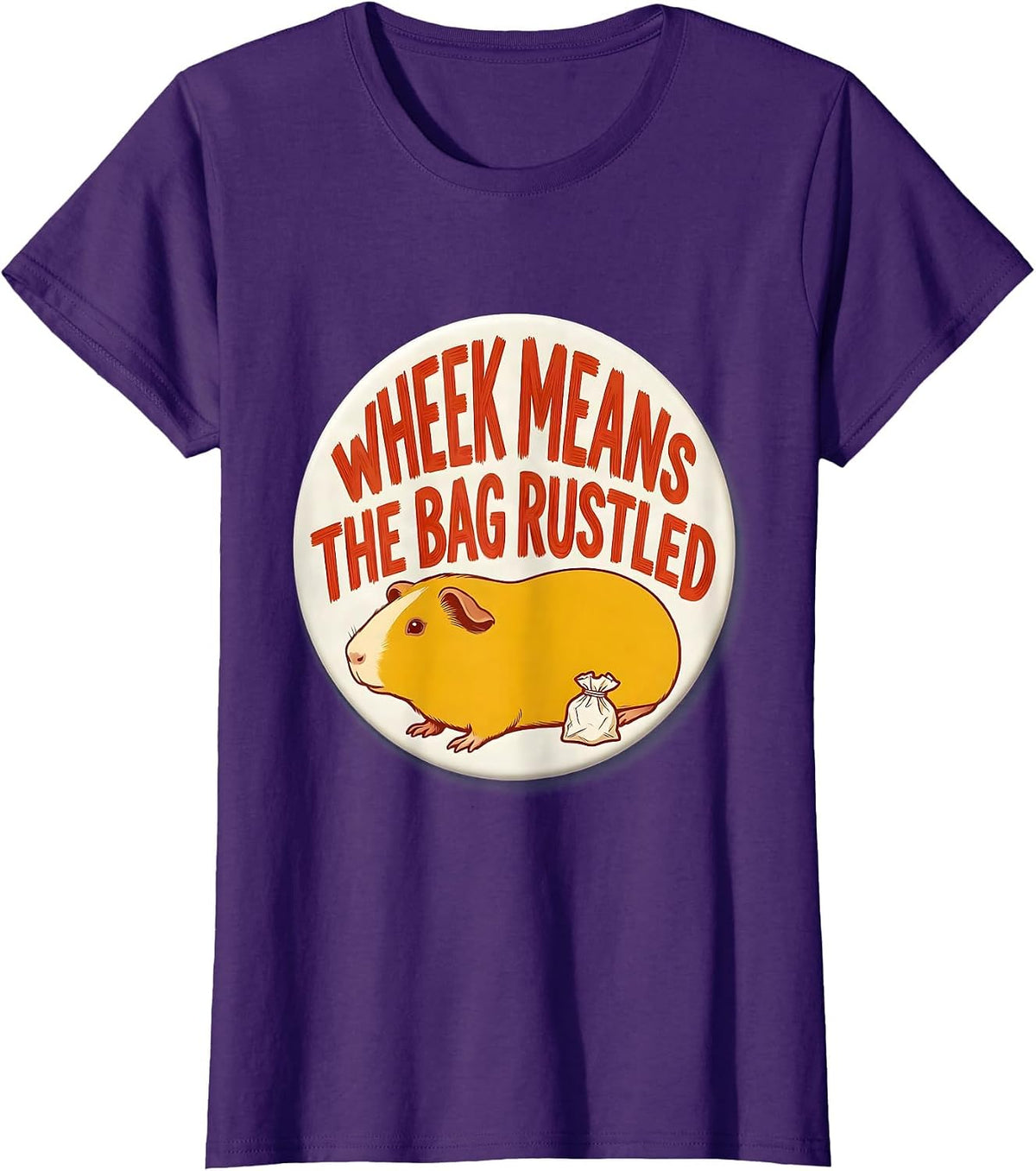 Women's Wheek Means The Bag Rustled Funny Guinea Pig Lover Gift T-Shirt - Purple