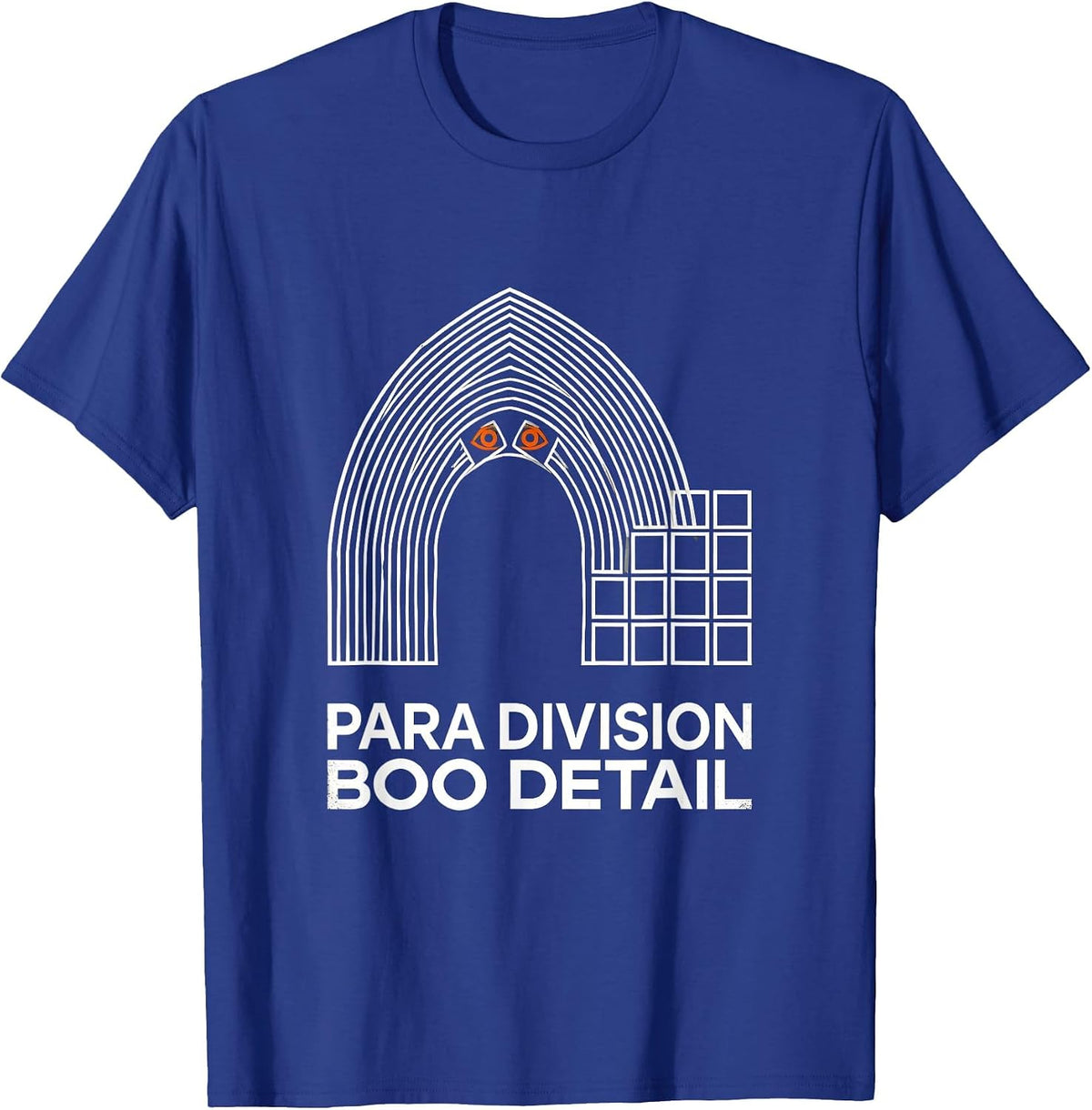Men's Para Division Boo Detail Geometric Paraeducator Halloween T-Shirt - Royal Blue