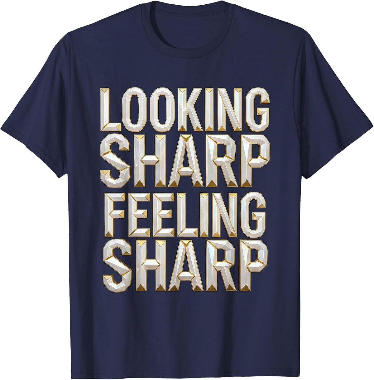 Looking Sharp Feeling Sharp Tuxedo Design T-Shirt - Navy Blue