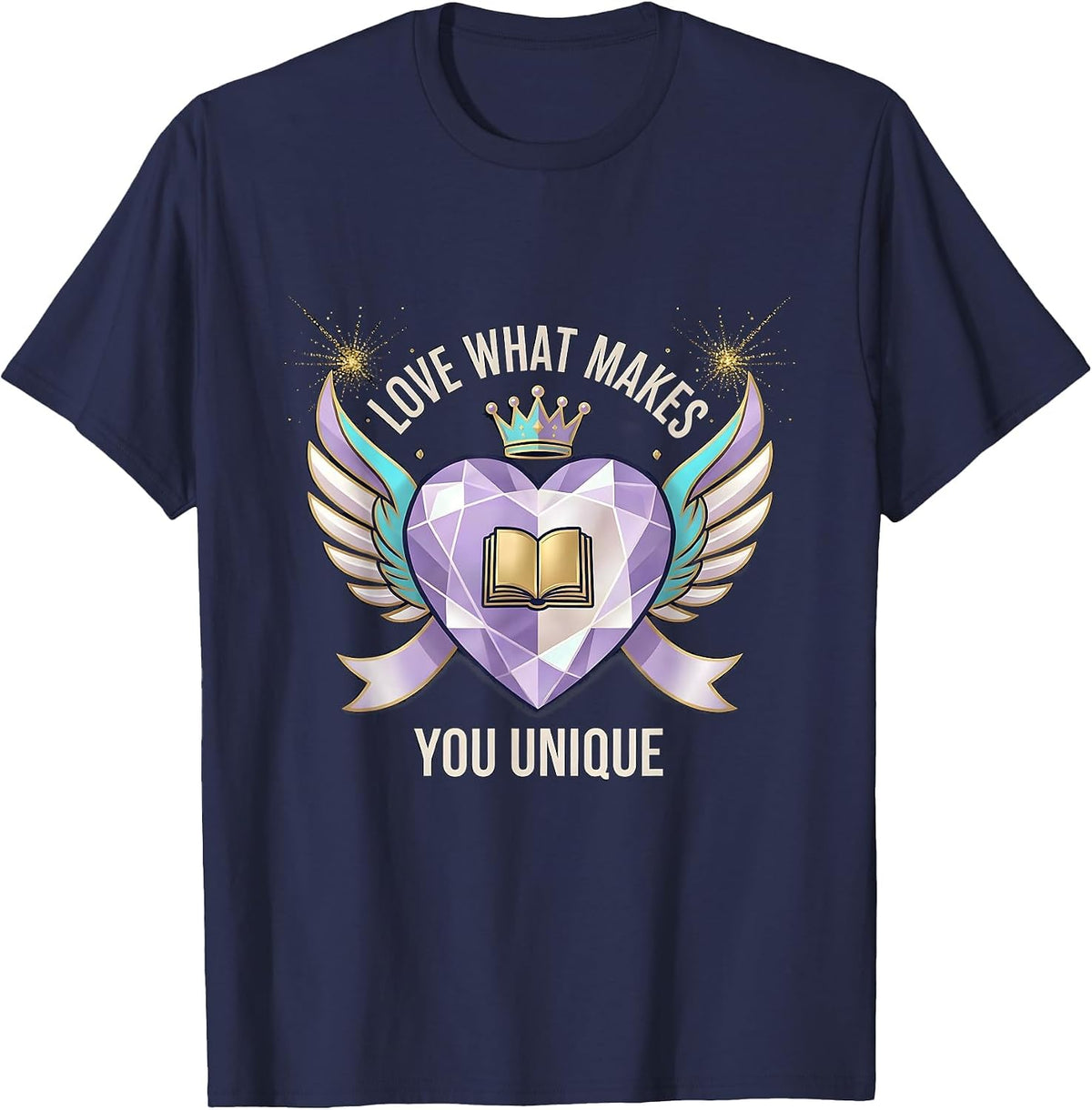 Love What Makes You Unique Special Education Design T-Shirt - Navy Blue