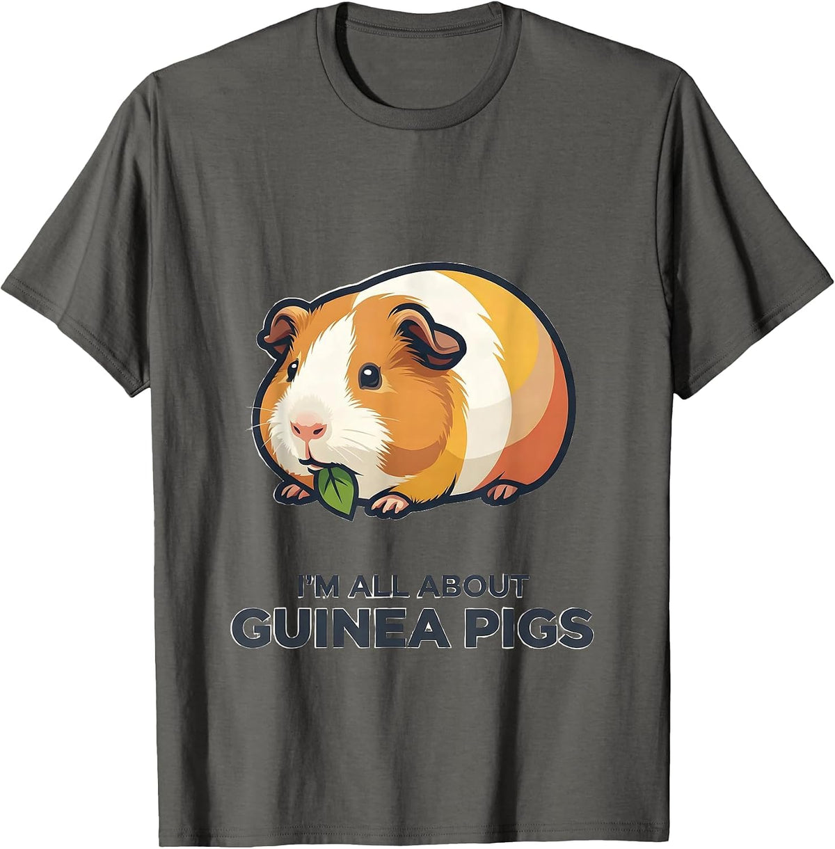Men's I’m All About Guinea Pigs Funny Pig Lover Gift for Kids T-Shirt - Asphalt Grey