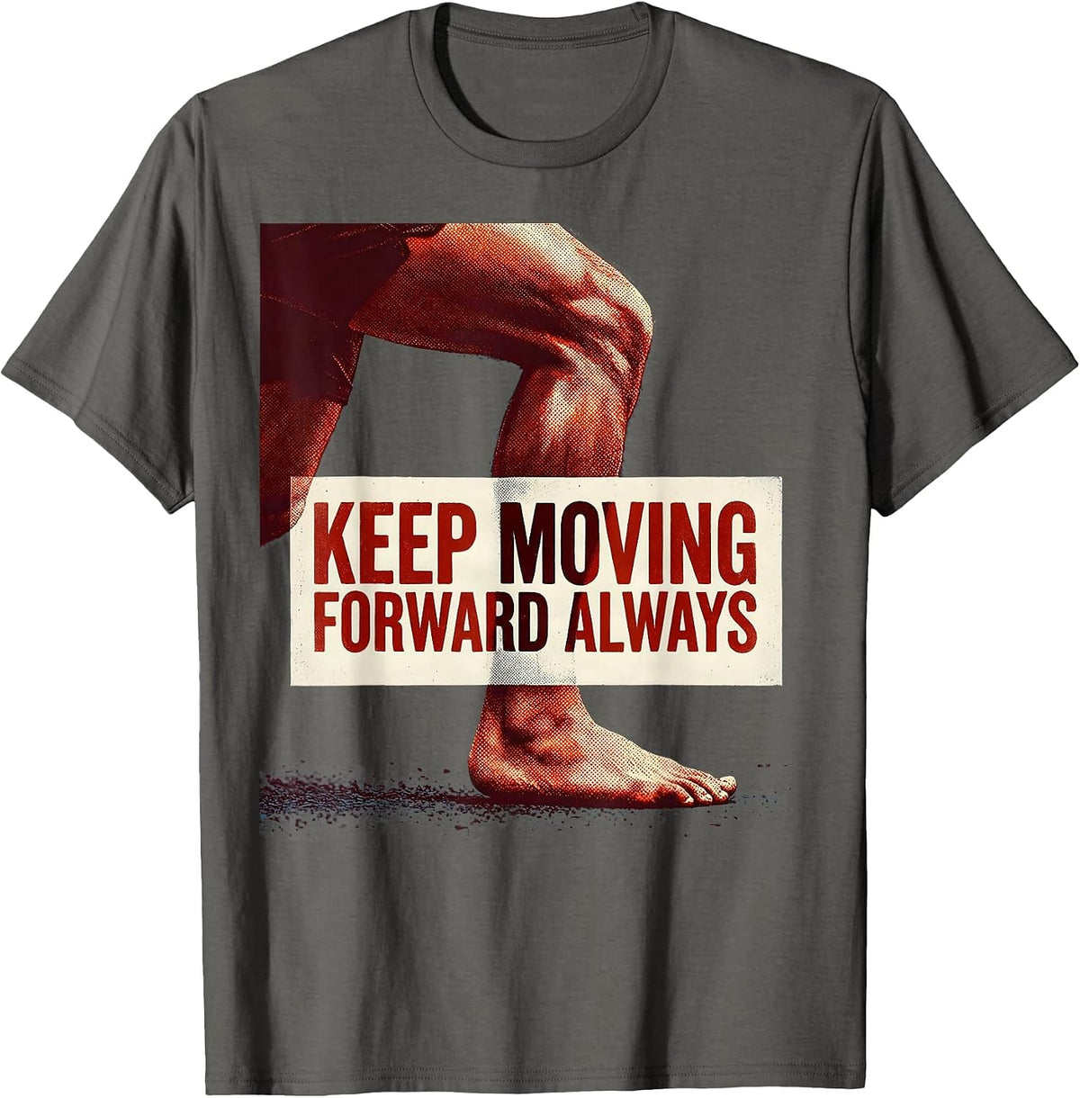 Keep Moving Forward Always Physical Therapy Design T-Shirt - Asphalt Grey