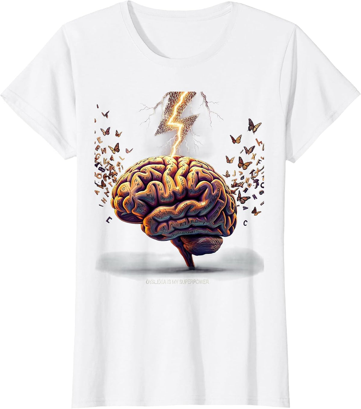 Dyslexia Is My Superpower Awareness Design T-Shirt - White