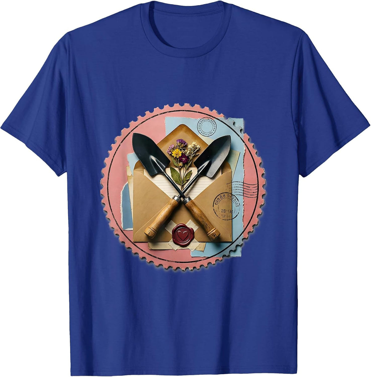 Garden Tools Floral Bloom Mom Dad Gift T-Shirt - Royal Blue