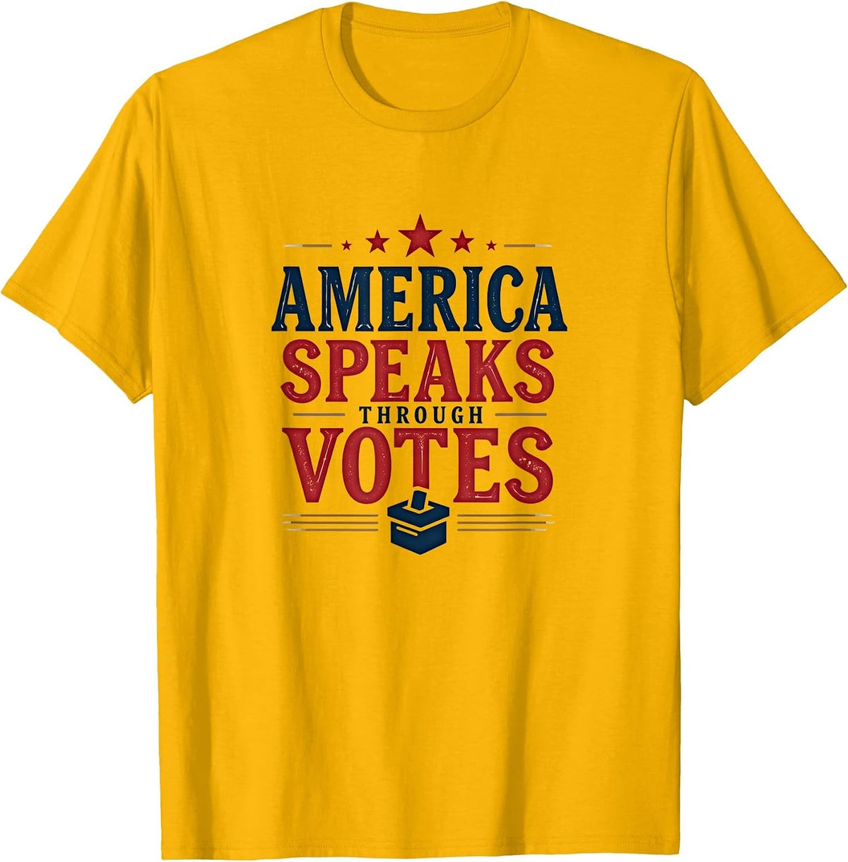 America Speaks Through Votes 2025 Inauguration T-Shirt - Golden Yellow