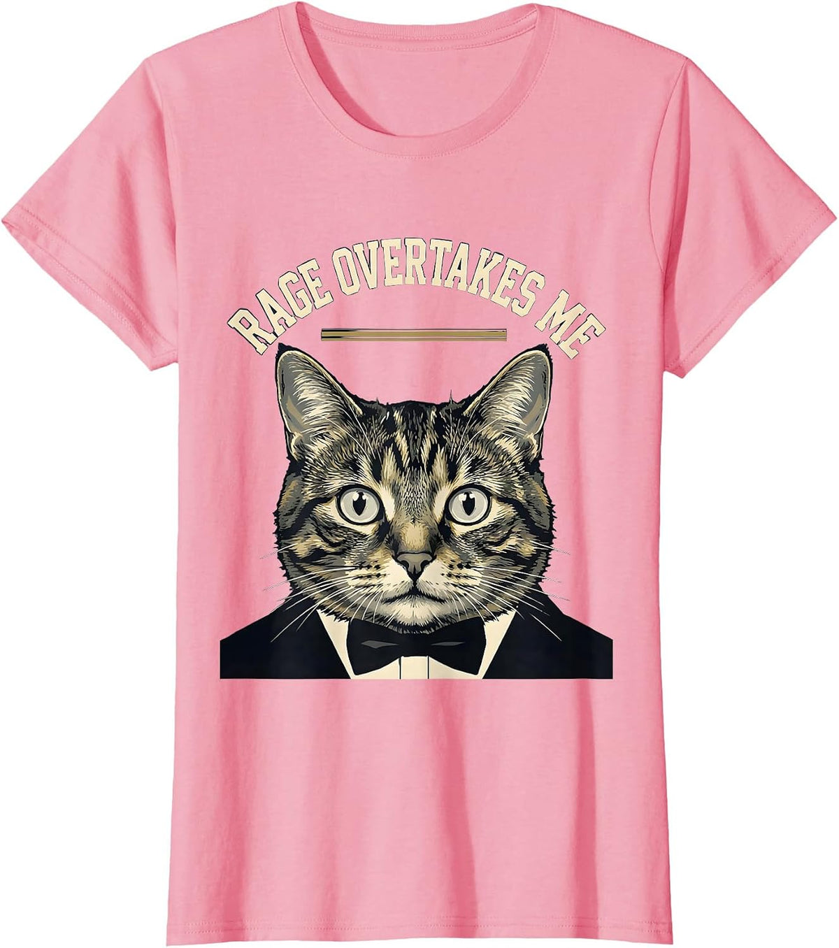 Women's Rage Overtakes Me Sports Cat Meme Humor T-Shirt - Pink