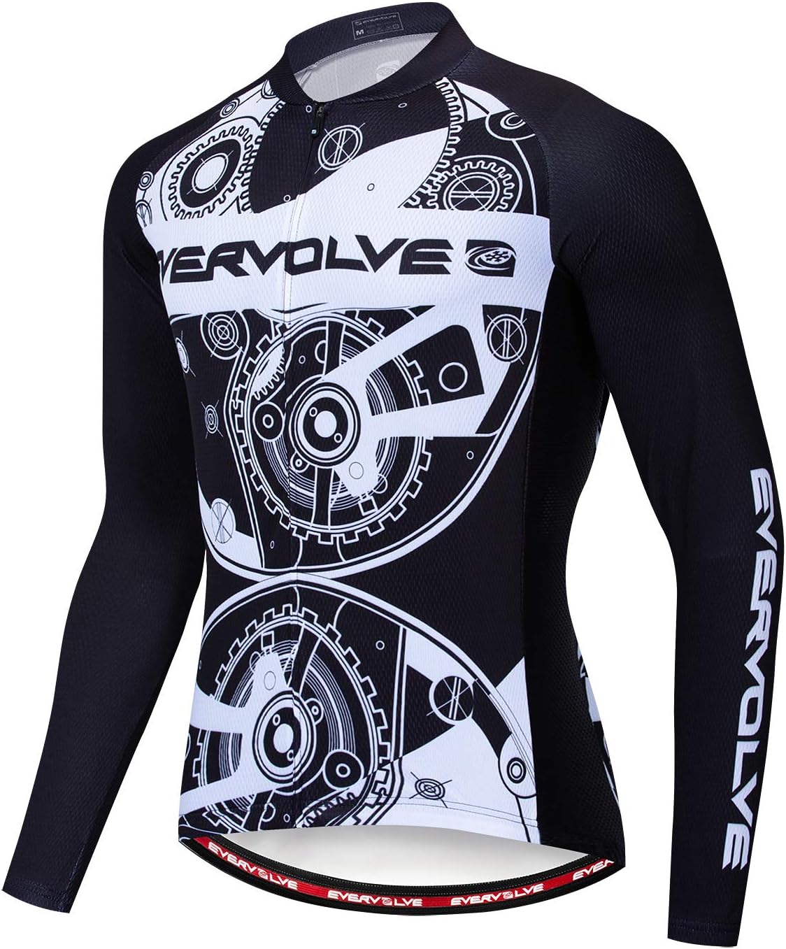 Evervolve Men's Long Sleeve Cycling Jersey Soft Bicycle Jacket Biking Clothes - Mechanic