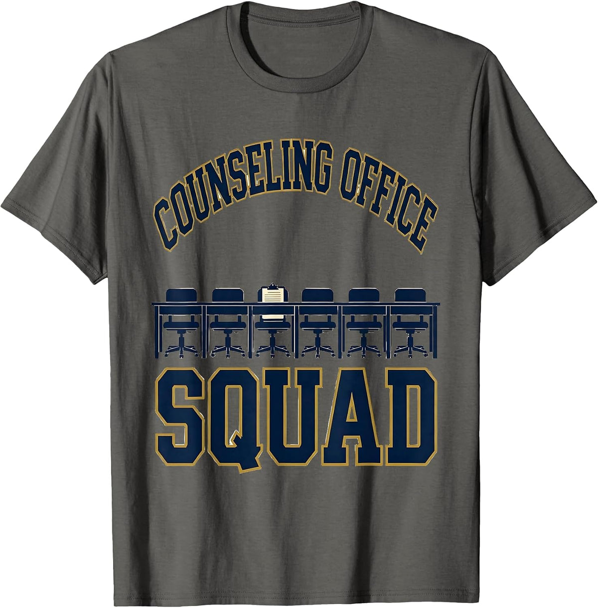 Men's Counseling Office Squad Funny School Counselor Staff T-Shirt - Asphalt Grey