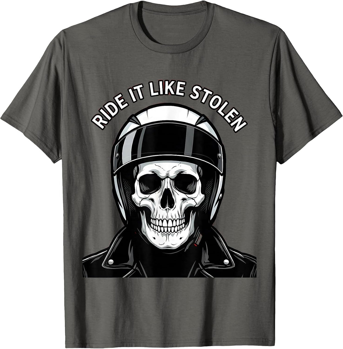 Men's Ride It Like Stolen Motorcycle Biker Design T-Shirt - Asphalt Grey