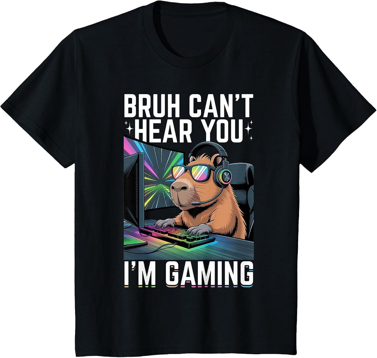 Gaming Capybara Gamer T-Shirt - Black