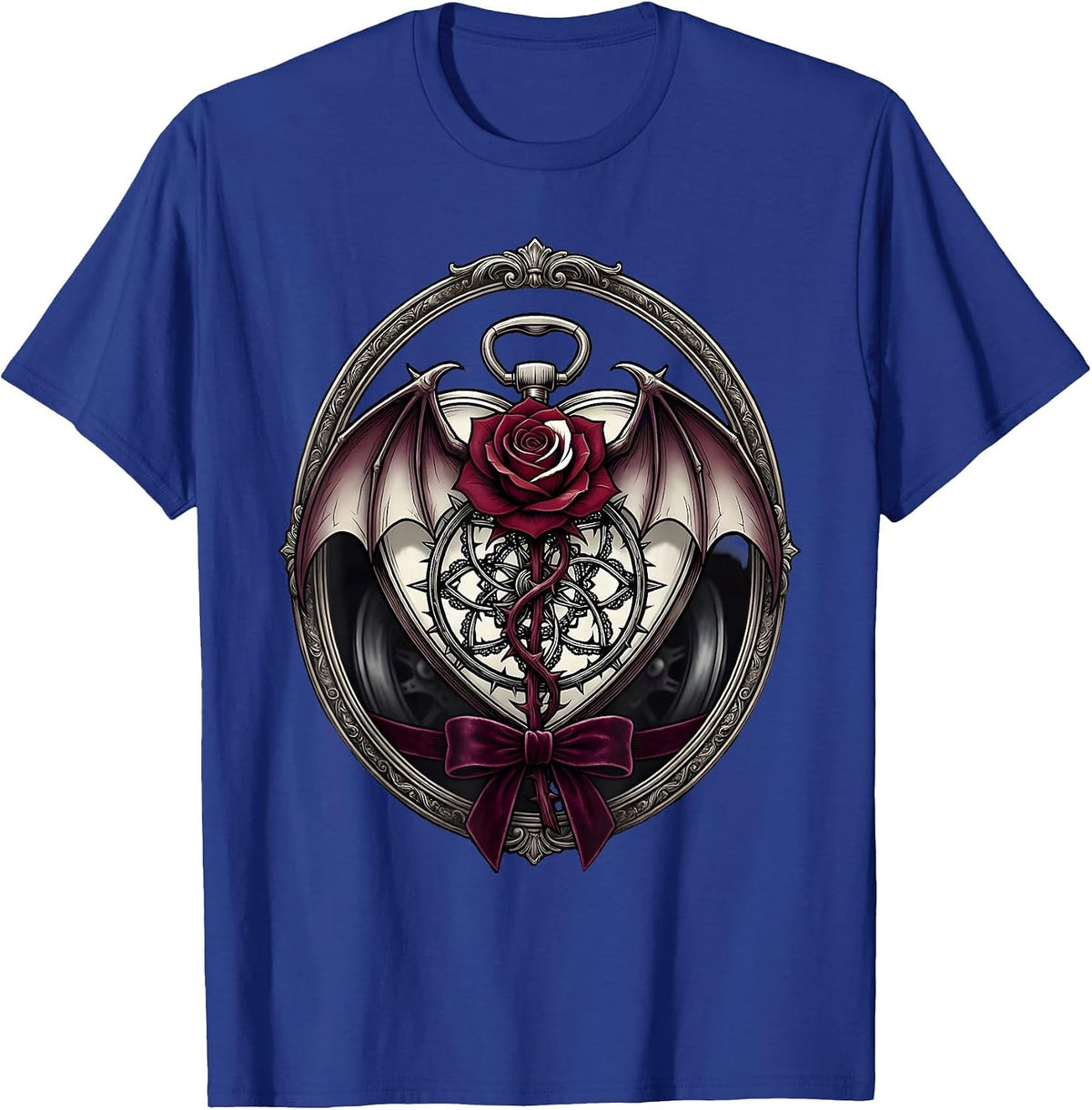 Men's Biker Woman Leather Jacket Motorcycle Graphic T-Shirt - Royal Blue