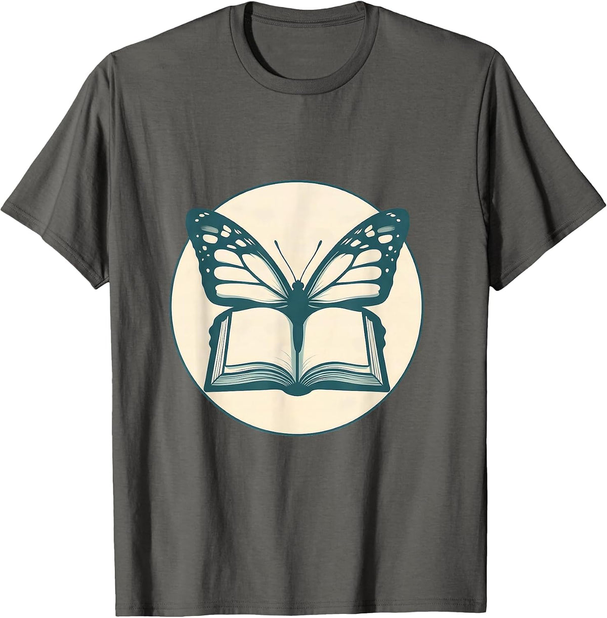 Special Education Teacher Butterfly Book Graphic T-Shirt - Asphalt Grey