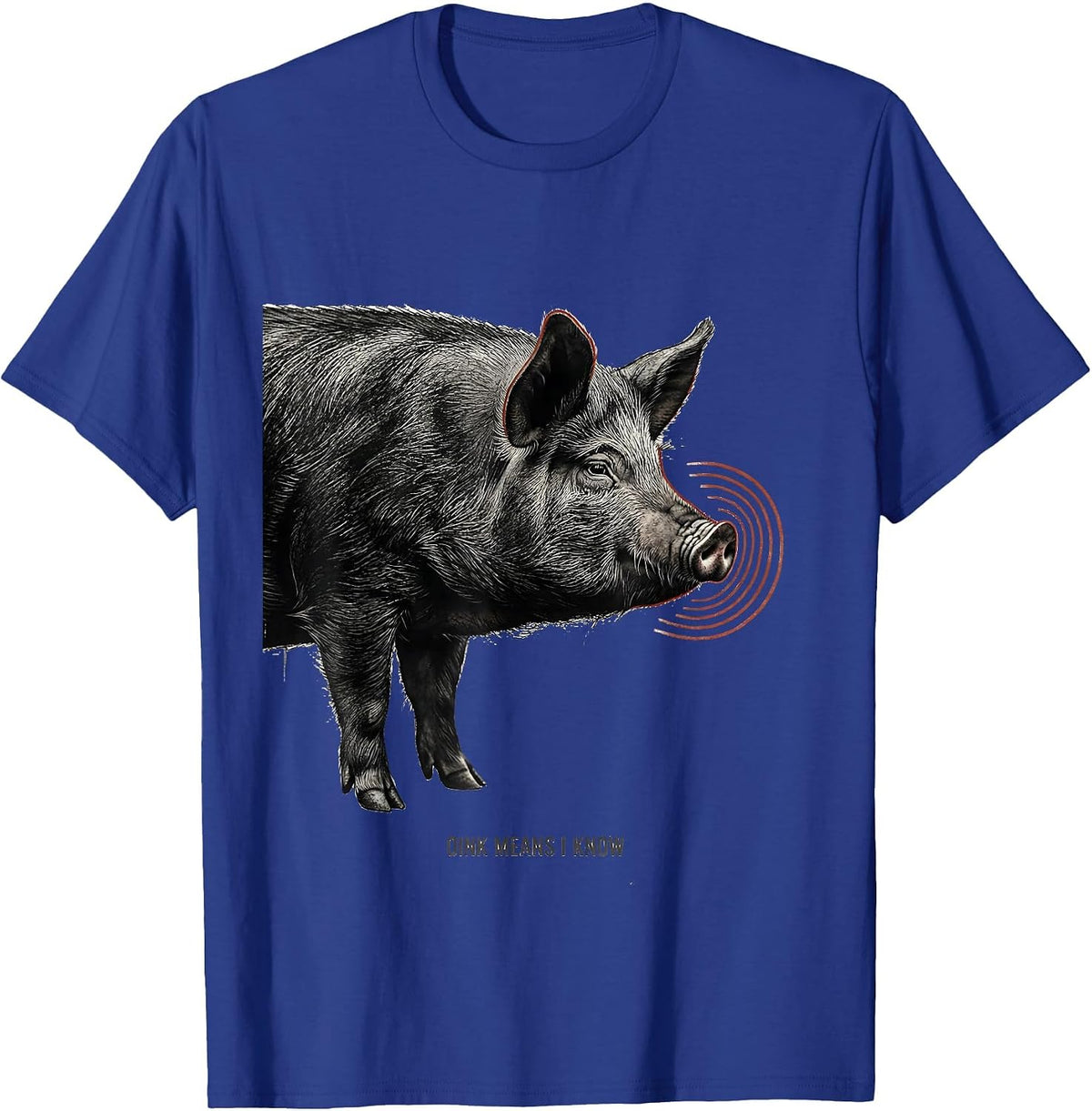 Oink Means I Know Funny Pet Pig Lover Cavy Owner Gift T-Shirt - Royal Blue