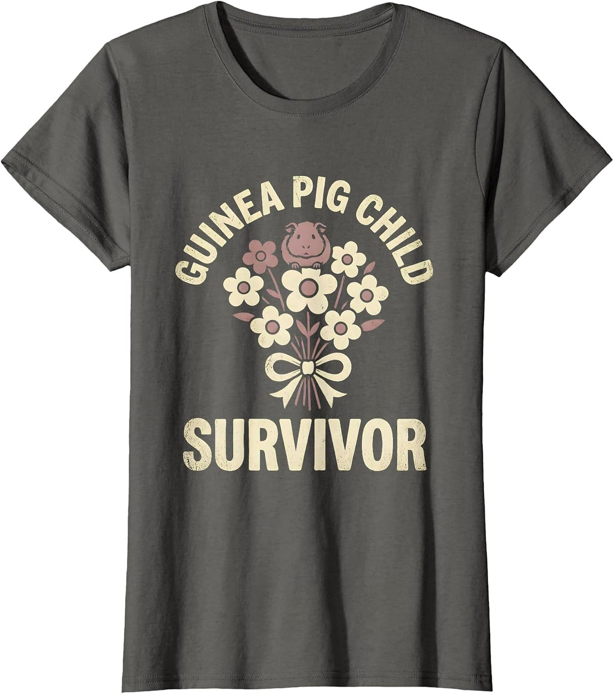 Women's Eldest Daughter Guinea Pig Child Survivor Design T-Shirt - Asphalt Grey