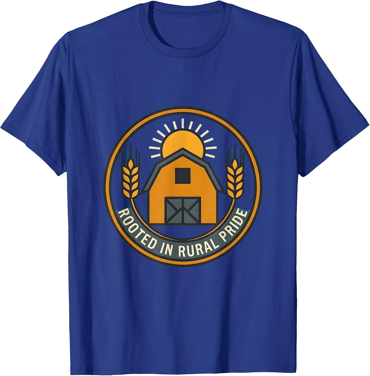 Rooted in Rural Pride Country Living Design T-Shirt - Royal Blue