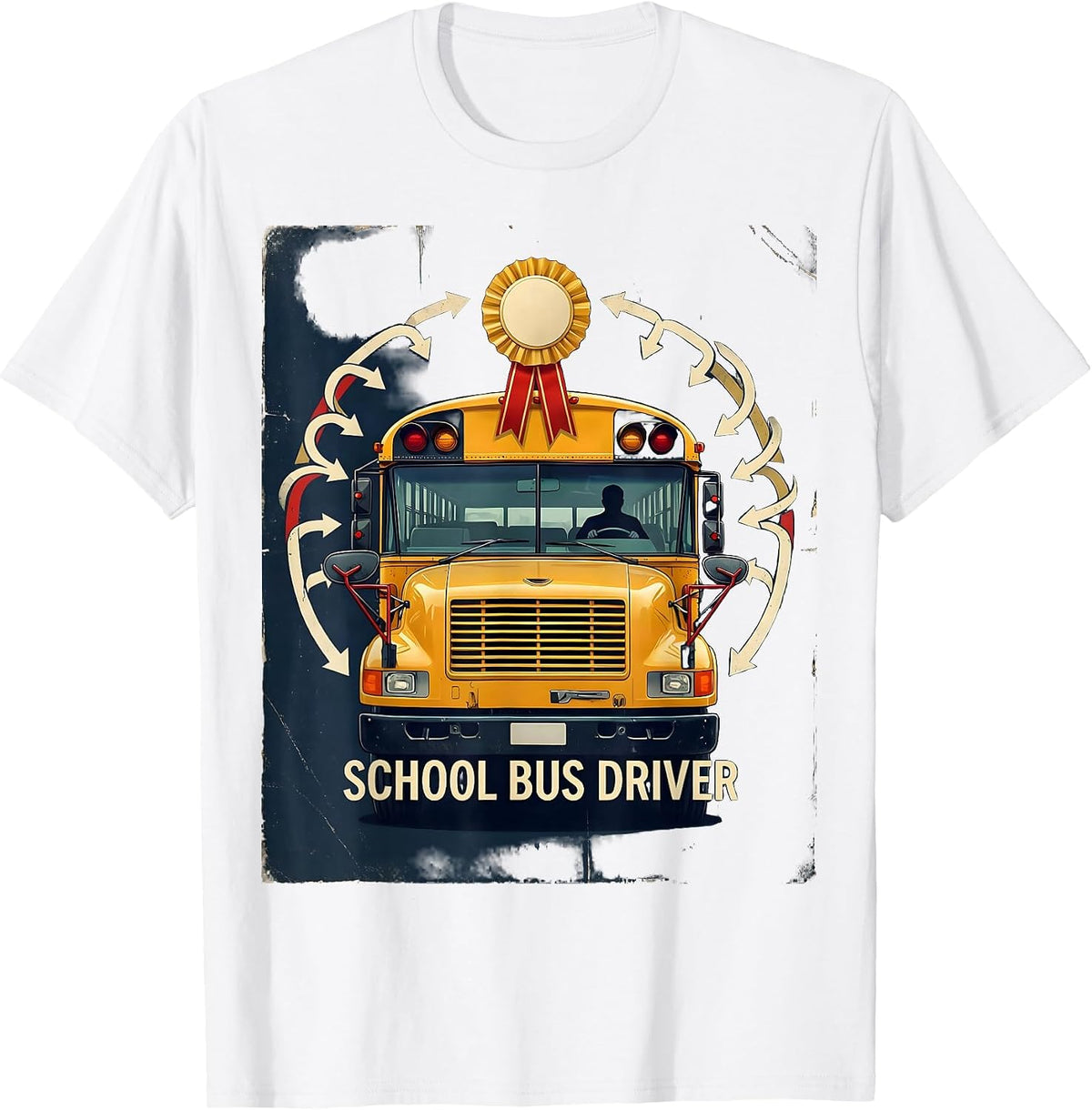 Men's Vintage School Bus Driver Funny Transportation Squad T-Shirt - White