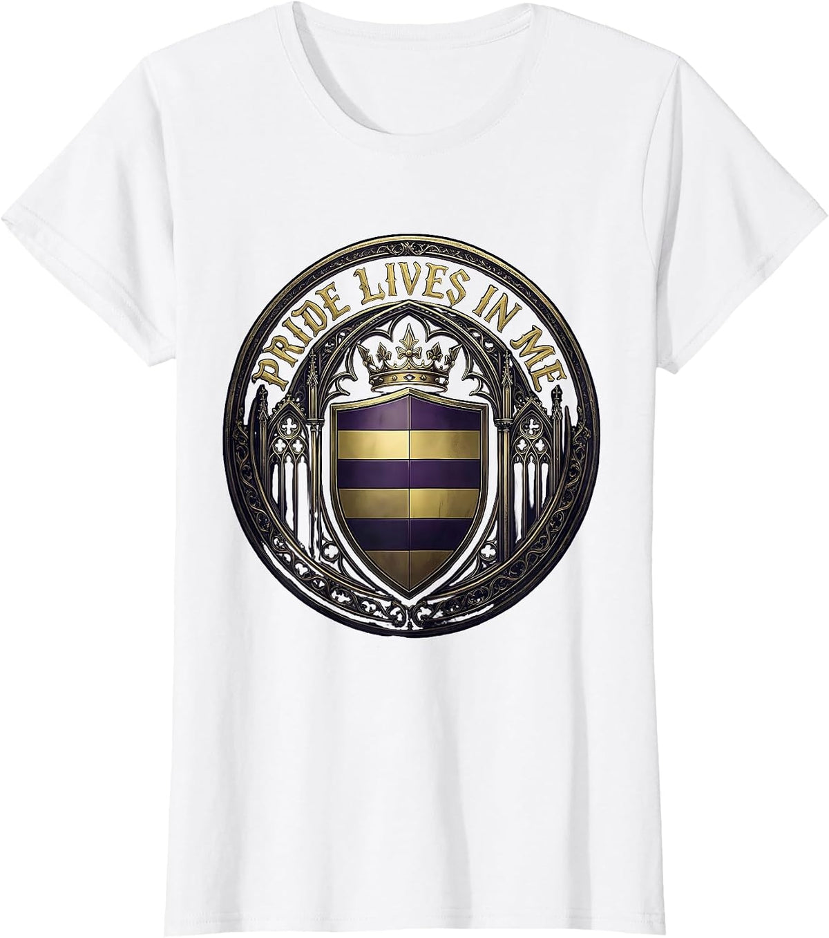 Pride Lives In Me Rainbow Pride Flag Design T-Shirt - White
