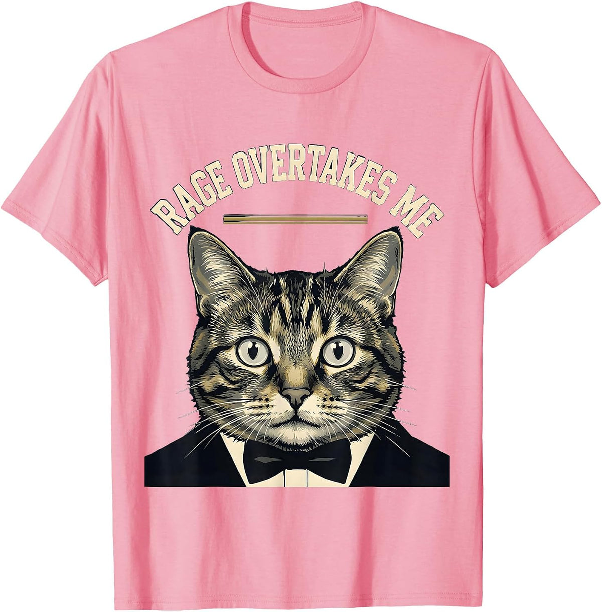 Men's Rage Overtakes Me Sports Cat Meme Humor T-Shirt - Pink