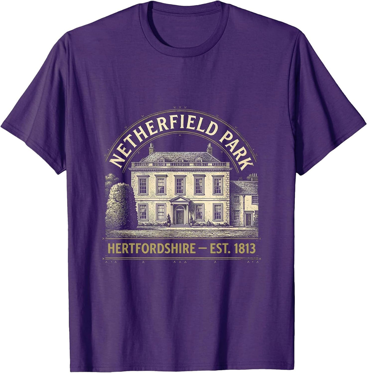 Men's Netherfield Park, Hertfordshire — Est. 1813 Bookish T-Shirt - Purple