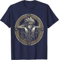 Mardi Gras Masked Balcony Bead Toss Illustration T-Shirt - Navy Blue