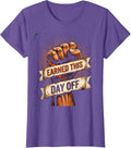 Earned This Day Off Labor Day Graphic Design T-Shirt - Purple Heather