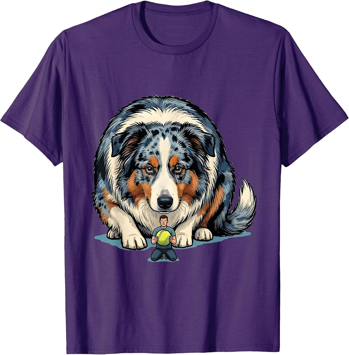 Men's Australian Shepherd Dog Mom Mini Aussie Owner Humor T-Shirt - Purple