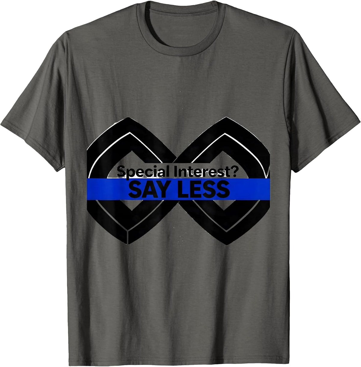Men's Special Interest Say Less Autism Awareness Design T-Shirt - Asphalt Grey