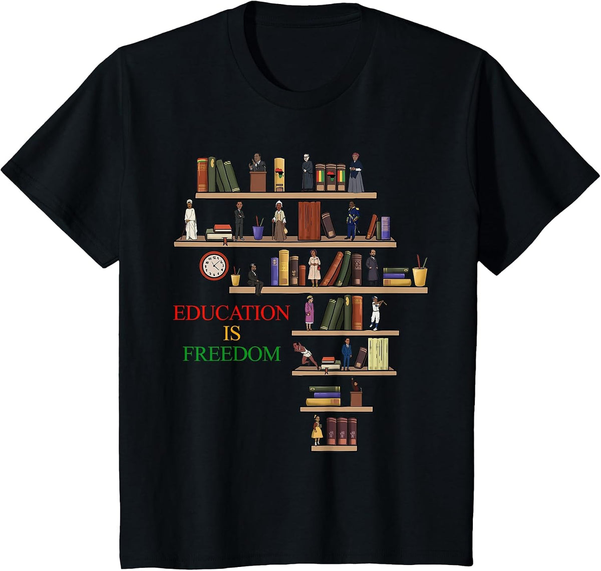 Black History Month Black Leaders African American Pride T-Shirt - Black