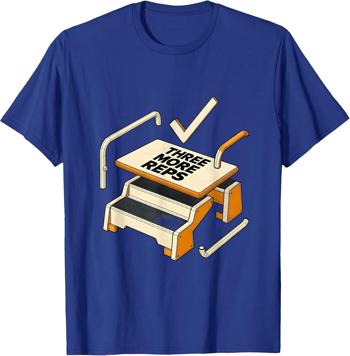 Men's Three More Reps Physical Therapy PT Humor Rehab T-Shirt - Royal Blue
